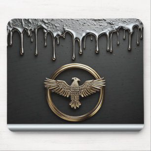 Gold Eagle Emblem With Spread Wings Mouse Mat