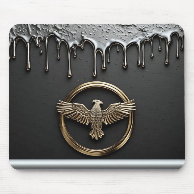 Gold Eagle Emblem With Spread Wings Mouse Mat (Front)