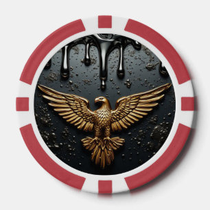 Gold Eagle Emblem With Spread Wings Poker Chips