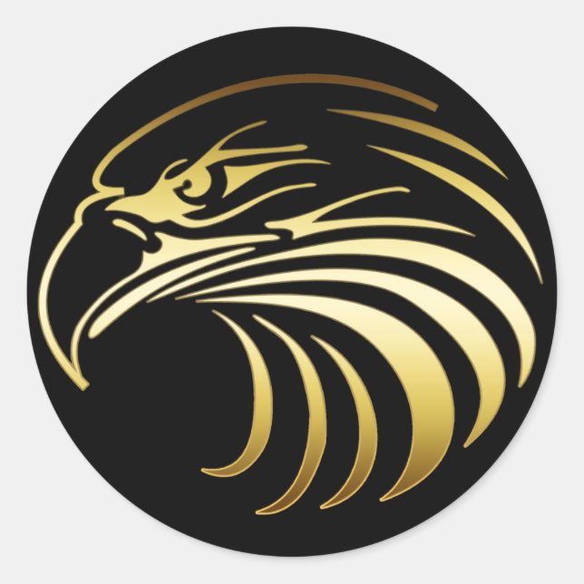 GOLD EAGLE HEAD CLASSIC ROUND STICKER (Front)