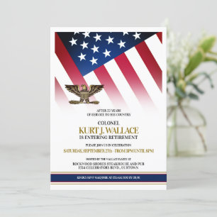 Gold Eagle Military Retirement Party Invitation