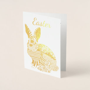 Gold Easter Bunny Card