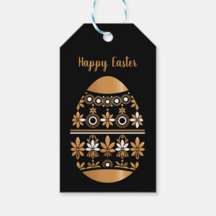 Gold easter egg gift tags