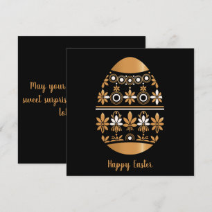 Gold easter egg  holiday card