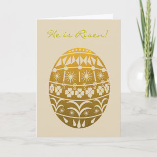 Gold Easter Egg Holiday Card