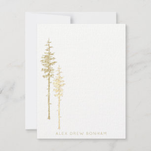 Gold Eastern Pine Tree Forest  Card