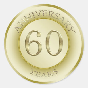 Gold effect 60th Anniversary Sticker