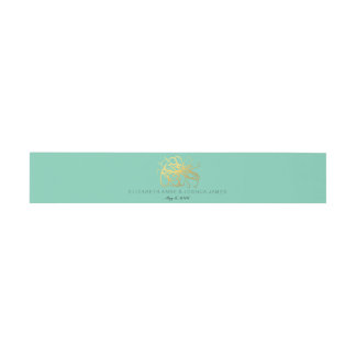 Gold Effect Aqua Belly Band for Wedding Invitation