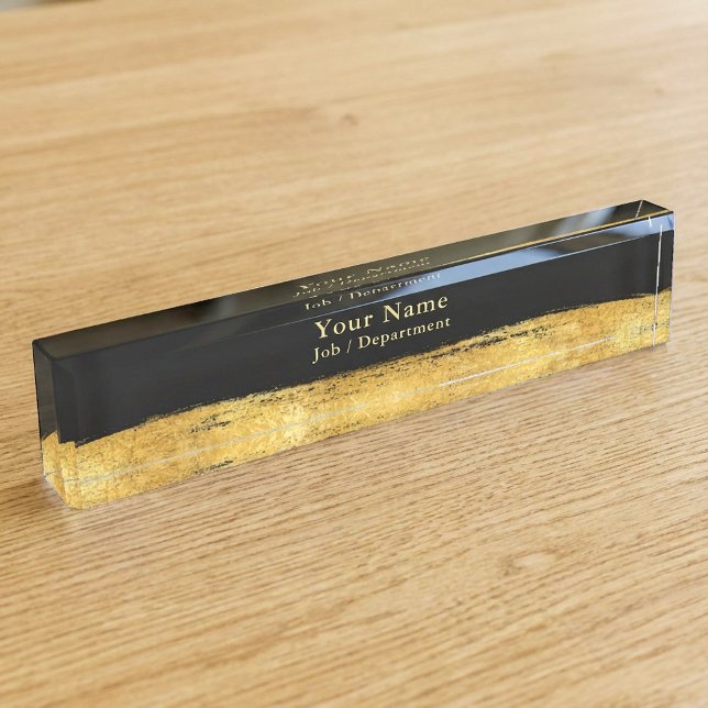 Gold effect classy executive desk name plate (Gold effect classy executive desk name plate.)
