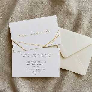 Gold effect, geometric, the details wedding enclosure card