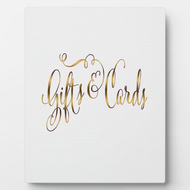 Gold-effect Gifts & Cards Wedding Table Sign Plaque (Front)
