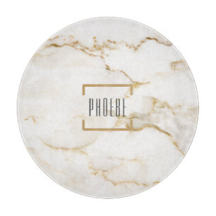 Gold Effect Marble Personalised Wedding Keepsake Cutting Board