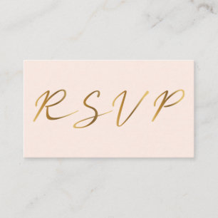 Gold effect script, RSVP bridal pink Enclosure Card