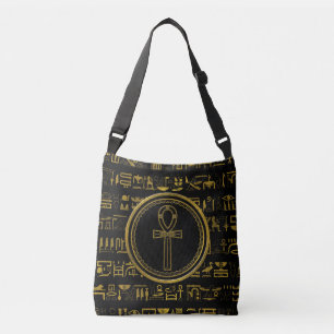 Gold Egyptian Ankh Cross symbol Crossbody Bag