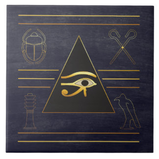 Gold Egyptian Eye Ceramic Tile