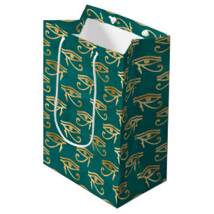 Gold Egyptian Eye of Horus Pattern Medium Gift Bag