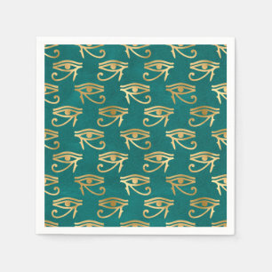 Gold Egyptian Eye of Horus Pattern Napkin