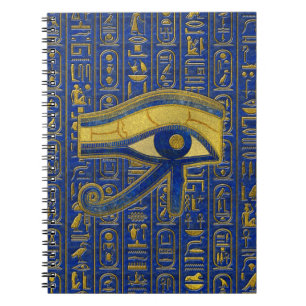 Gold Egyptian Eye of Horus - Wadjet Lapis Lazuli Notebook
