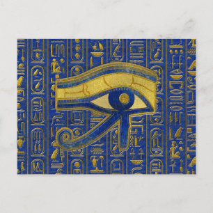 Gold Egyptian Eye of Horus - Wadjet Lapis Lazuli Postcard