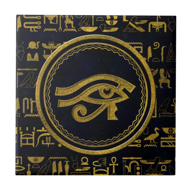 Gold Egyptian Eye of Horus - Wadjet Tile (Front)