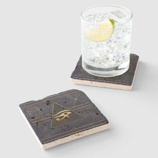 Gold Egyptian Eye Stone Coaster