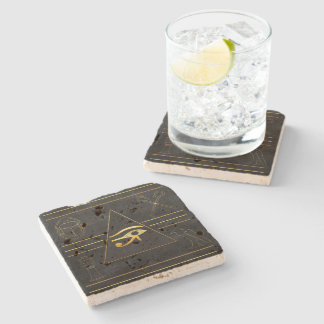 Gold Egyptian Eye Stone Coaster