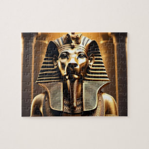 Gold Egyptian Pharaoh Lion, Jigsaw Puzzle