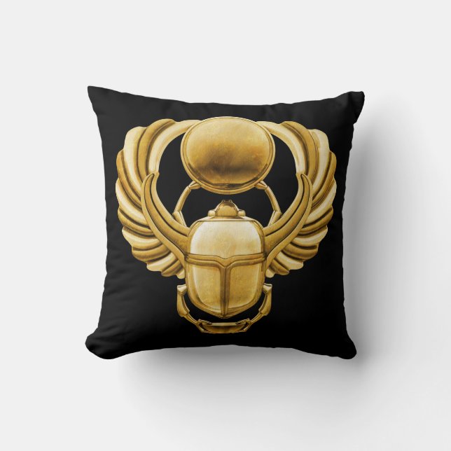 Gold Egyptian Scarab Cushion (Front)
