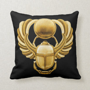 Gold Egyptian Scarab Cushion