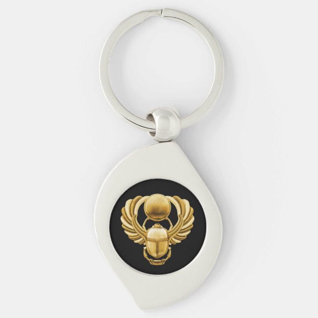 Gold Egyptian Scarab Key Ring (Front)