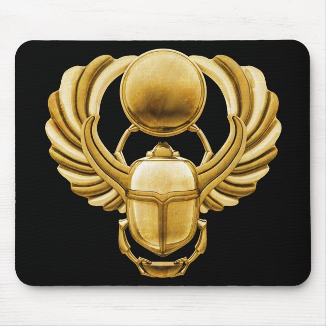 Gold Egyptian Scarab Mouse Mat (Front)