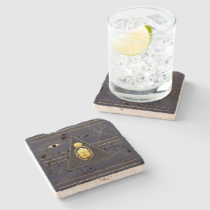 Gold Egyptian Scarab Stone Coaster
