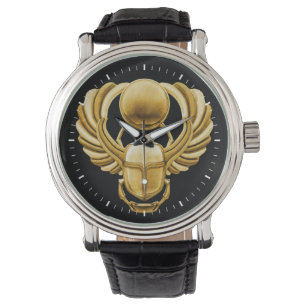 Gold Egyptian Scarab Watch