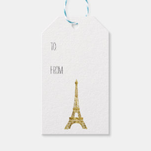 Gold Eiffel Tower Gift Tags