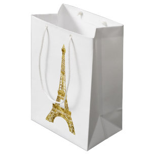 Gold Eiffel Tower Medium Gift Bag