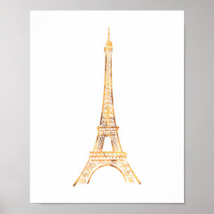 Gold Eiffel Tower Paris Print