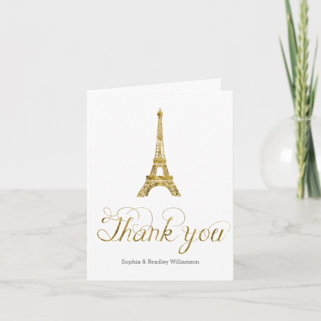 Gold Eiffel Tower Thank you (Front)