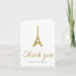 Gold Eiffel Tower Thank you Card