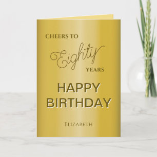  Gold Eighty Birthday  Card