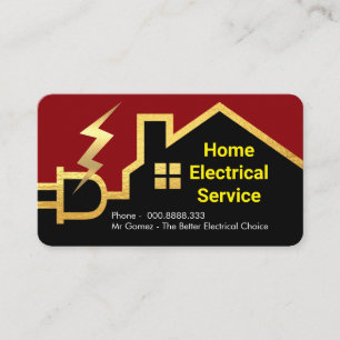 Gold Electric Wiring Home Circuit Frame Business Card