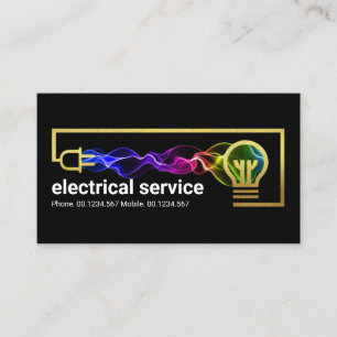 Gold Electric Wiring Power Electrical Wave Business Card