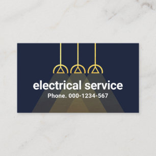 Gold Electrical Overhead Lampshades Business Card