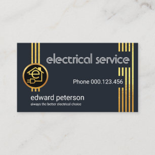 Gold Electrical Wiring Electrician Business Card