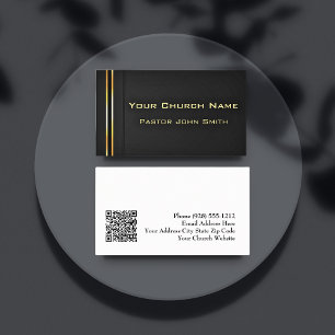 Gold Elegance2 Church Pastor Classy Business Card