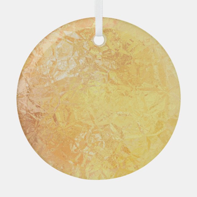 Gold Elegance: Abstract Luxurious Background Glass Tree Decoration (Front)