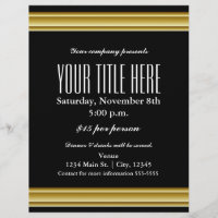 Gold Elegance Glamour Event Flyer Poster