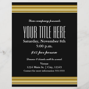 Gold Elegance Glamour Event Flyer Poster