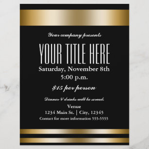 Gold Elegance Glamour Event Flyer Poster