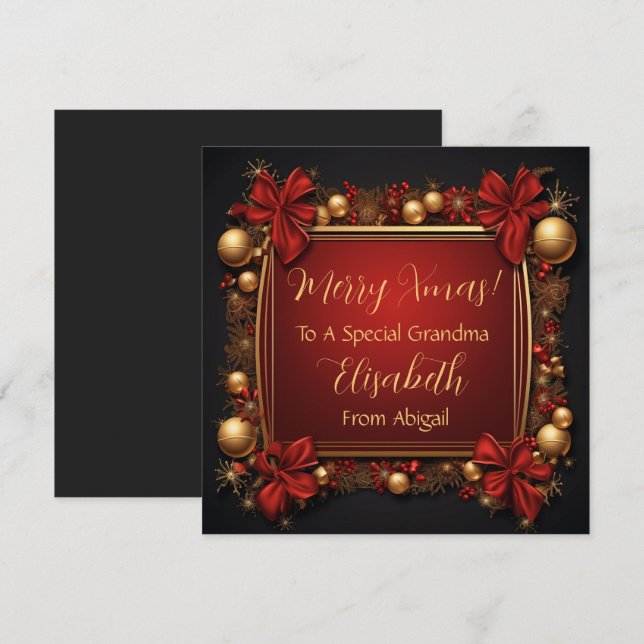 Gold Elegance Personalised Christmas Card (Front/Back)