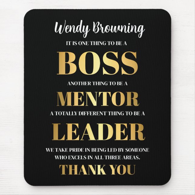 gold Elegant Boss appreciation week  Mouse Mat (Front)